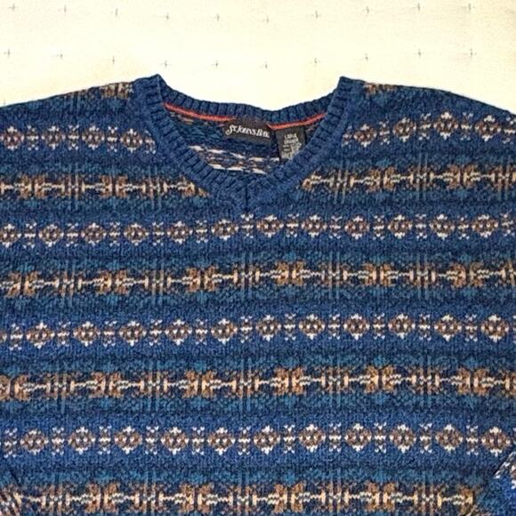 St. John’s Bay Fair Isle Sweater Men’s L Blue - Picture 2 of 11